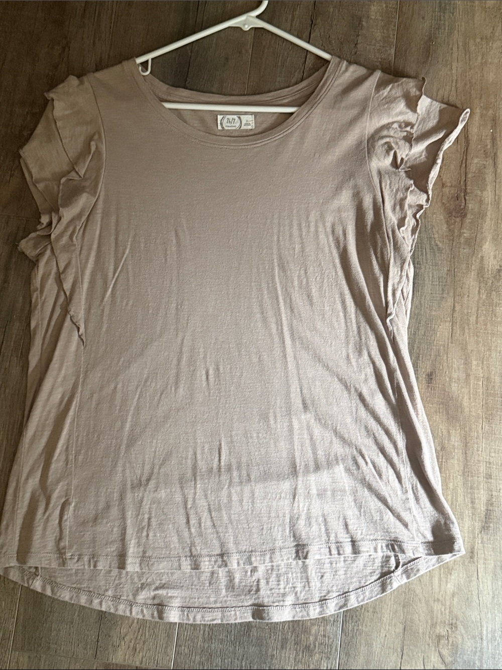 Maurices Ruffle Sleeve Tee in Taupe